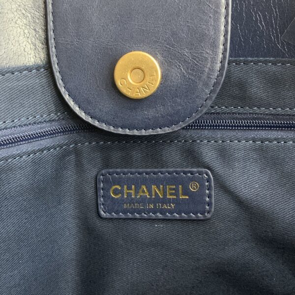 Chanel Mini Tote Blue With Gold Hard Ware Bag - Image 3