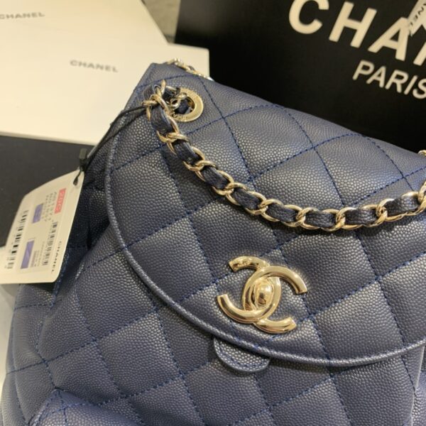 Chanel Mini Blue Book Bag With Gold Hard Ware - Image 8