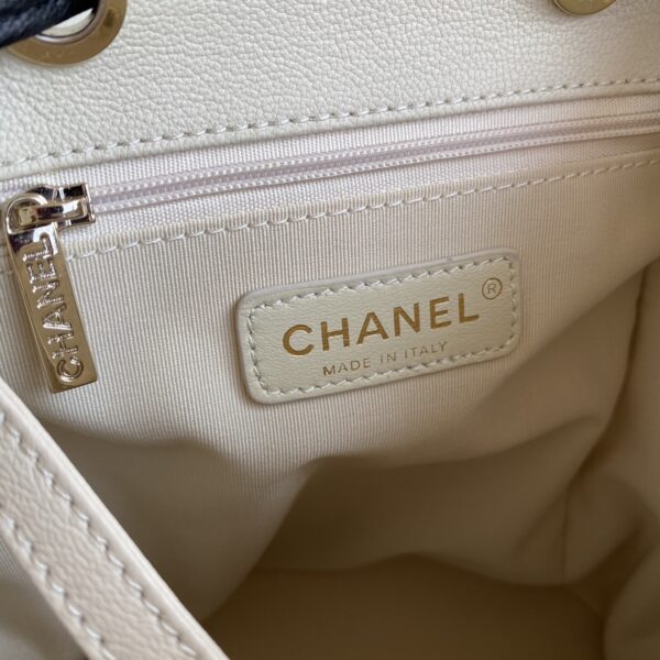 Chanel Mini Black & White Book Bag With Gold Hard Ware - Image 3