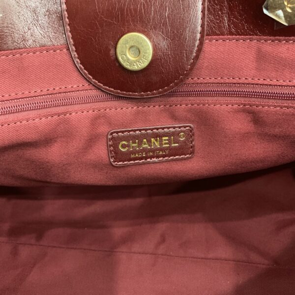 Chanel Mini Tote Maroon With Gold Hard Ware Bag - Image 7