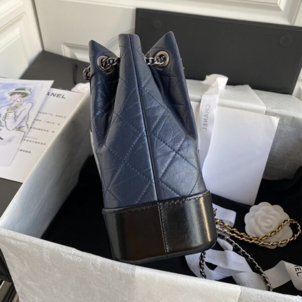 Chanel Mini Gabrielle Blue & Black Bucket Bag - Image 6