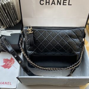 Chanel Gabrielle Mini Hobo Black Bag With Gold Hard Ware