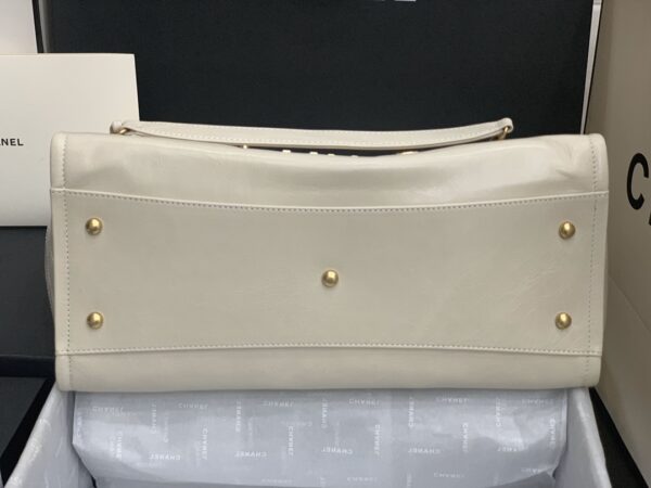 Chanel Mini Tote White With Gold Hard Ware Bag - Image 6