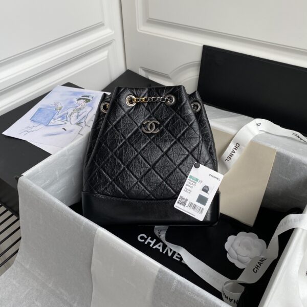 Chanel Mini Gabrielle Black Bucket Bag | Chanel Mini Gabrielle Black Bucket Bag For Sale