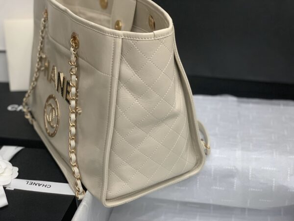 Chanel Mini Tote White With Gold Hard Ware Bag - Image 7