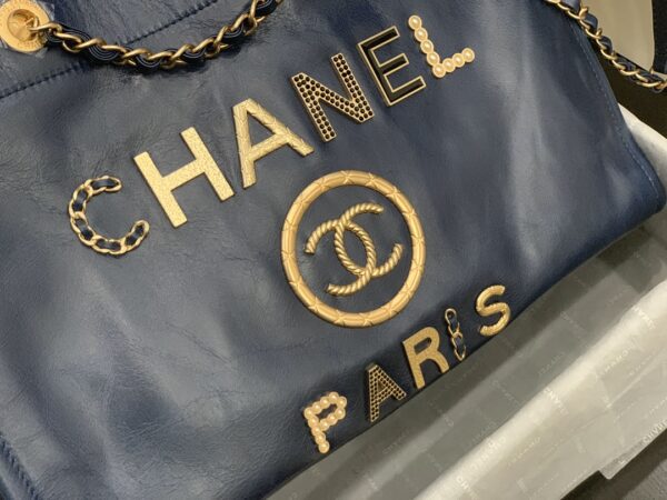 Chanel Mini Tote Blue With Gold Hard Ware Bag - Image 2