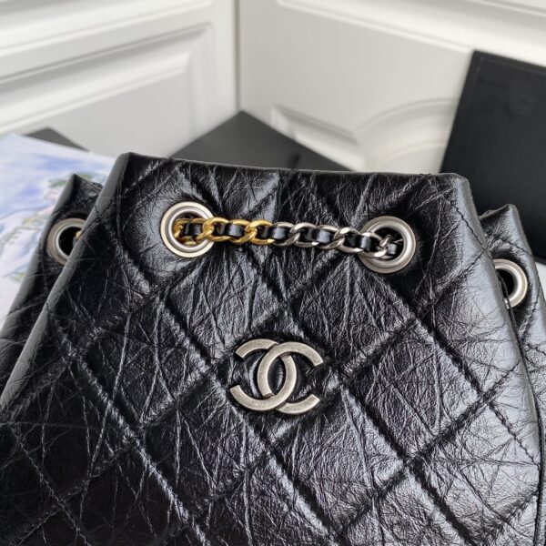 Chanel Mini Gabrielle Black Bucket Bag - Image 9