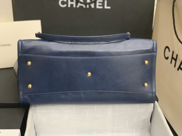 Chanel Mini Tote Blue With Gold Hard Ware Bag - Image 5