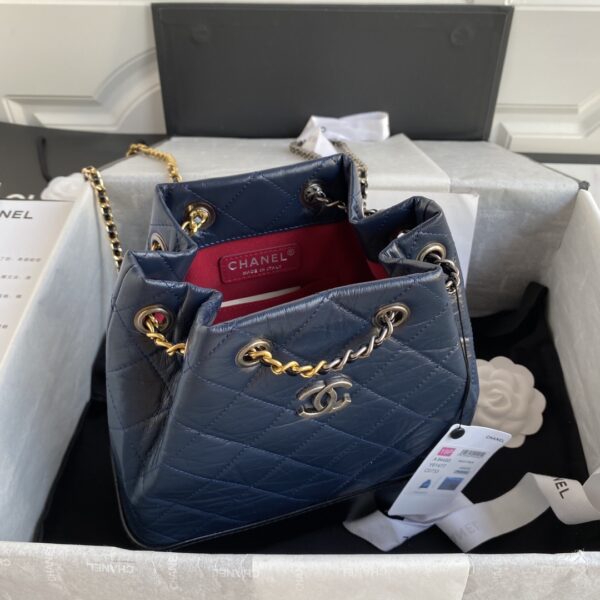 Chanel Mini Gabrielle Blue & Black Bucket Bag - Image 5