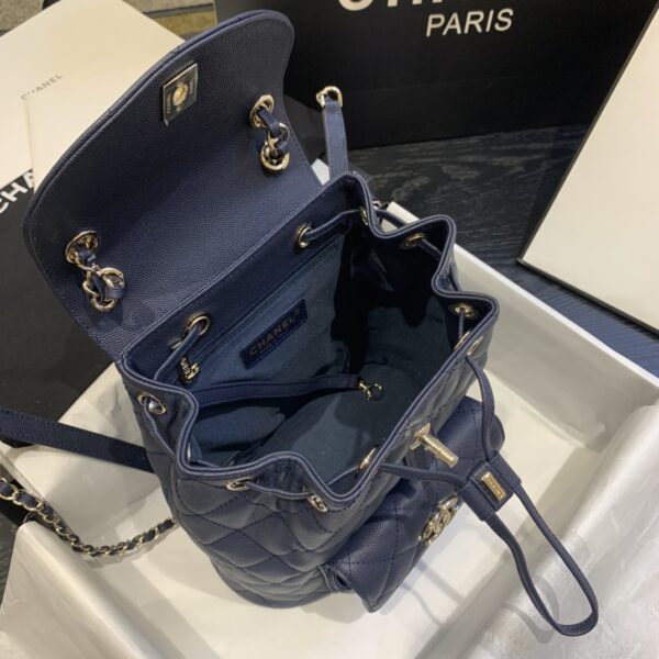 Chanel Mini Blue Book Bag With Gold Hard Ware - Image 3