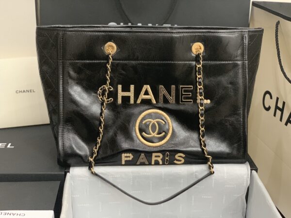 Chanel Mini Tote Black With Gold Hard Ware Bag | Chanel Mini Tote Flap Bag