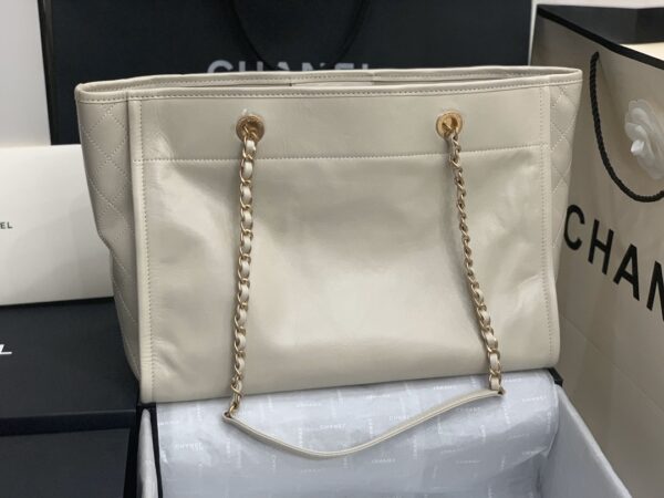 Chanel Mini Tote White With Gold Hard Ware Bag - Image 8