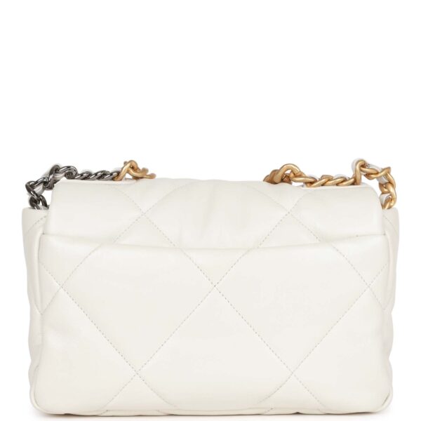 Chanel Mini 19 Flap Bag White Calfskin Mixed Hardware - Image 9