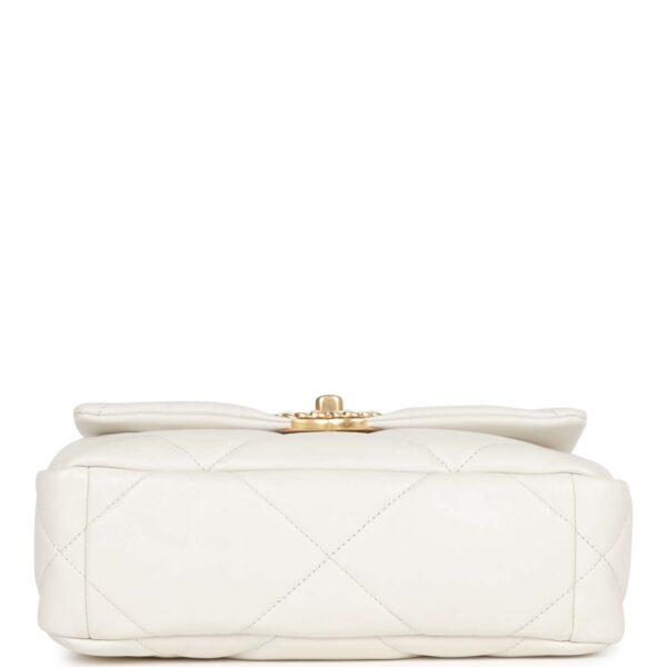 Chanel Mini 19 Flap Bag White Calfskin Mixed Hardware - Image 7