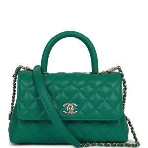 Chanel Mini Coco Handle Flap Bag Green