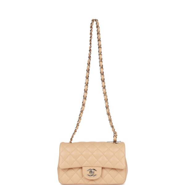 Chanel Mini Rectangular Flap Bag Beige - Image 5