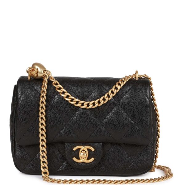 Chanel Sweetheart Crush Mini Rectangular Flap Bag Black Caviar