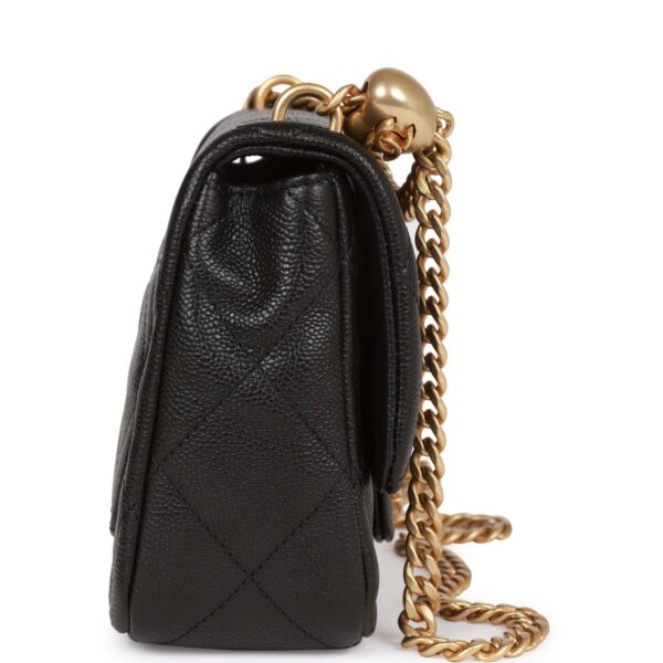 Chanel Sweetheart Crush Mini Rectangular Flap Bag Black Caviar Antique Gold Hardware - Image 10