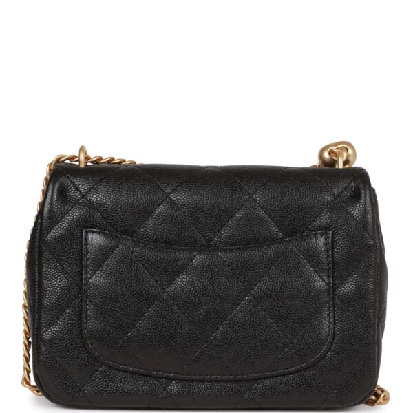 Chanel Sweetheart Crush Mini Rectangular Flap Bag Black Caviar Antique Gold Hardware - Image 9