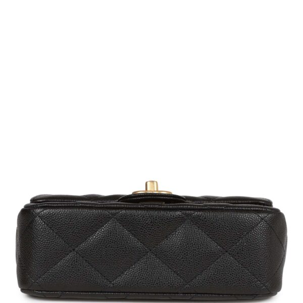 Chanel Sweetheart Crush Mini Rectangular Flap Bag Black Caviar Antique Gold Hardware - Image 7