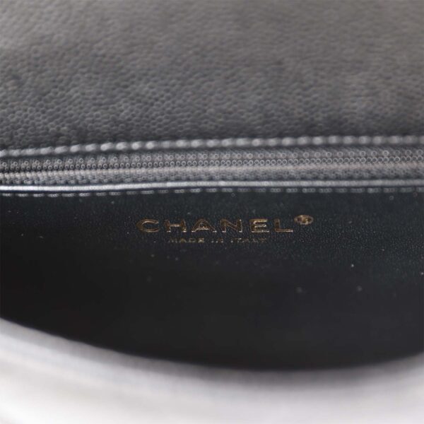 Chanel Sweetheart Crush Mini Rectangular Flap Bag Black Caviar Antique Gold Hardware - Image 4