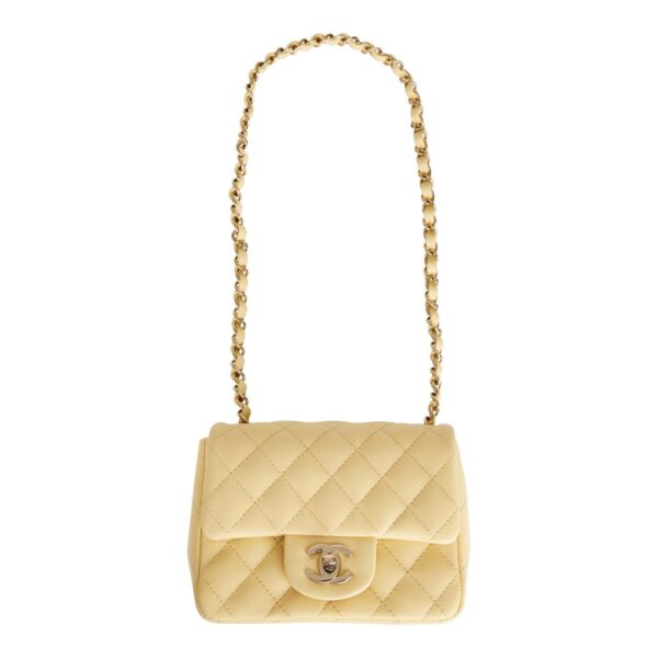 Chanel Mini Square Flap Bag Yellow - Image 6