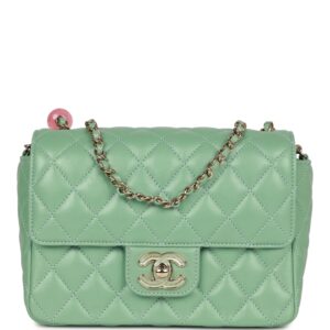 Chanel Candy Heart Mini Flap Bag Turquoise Lambskin Enamel