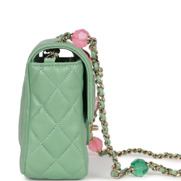 Chanel Candy Heart Mini Flap Bag Turquoise Lambskin Enamel and Light Gold Hardware - Image 2