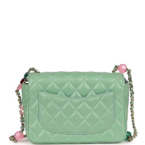 Chanel Candy Heart Mini Flap Bag Turquoise Lambskin Enamel and Light Gold Hardware - Image 10