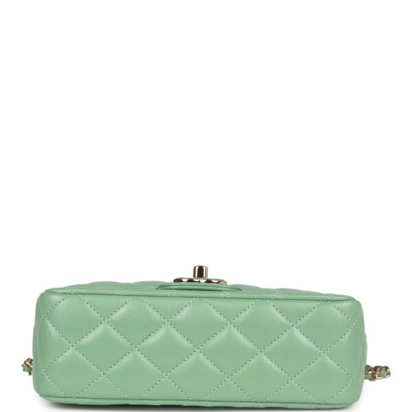 Chanel Candy Heart Mini Flap Bag Turquoise Lambskin Enamel and Light Gold Hardware - Image 8