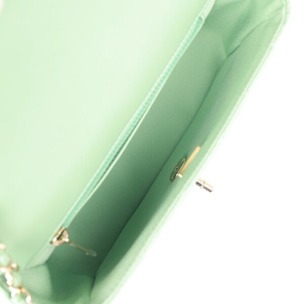 Chanel Candy Heart Mini Flap Bag Turquoise Lambskin Enamel and Light Gold Hardware - Image 6