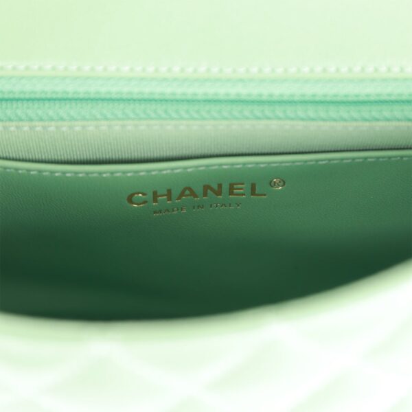 Chanel Candy Heart Mini Flap Bag Turquoise Lambskin Enamel and Light Gold Hardware - Image 5