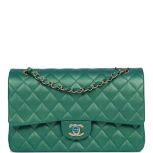 Chanel Mini Classic Double Flap Bag Green Lambskin Light Gold