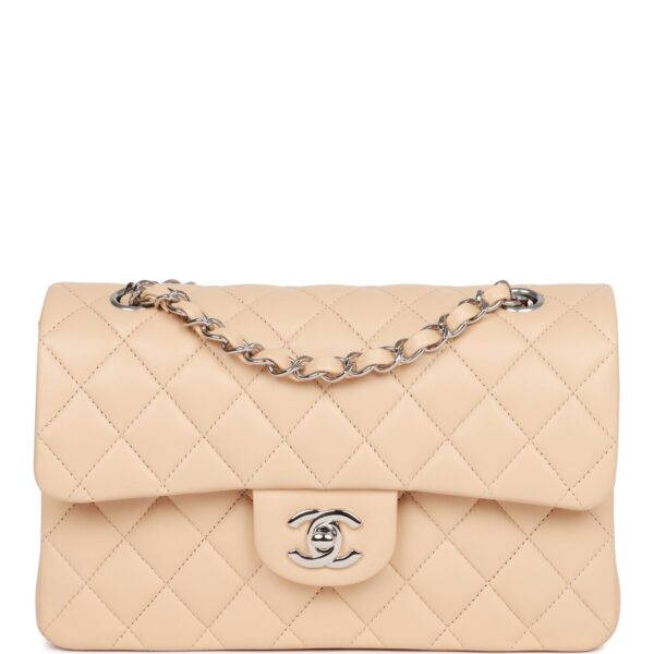 chanel-small-classic-double-flap-beige-lambskin-silver-hardware