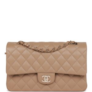 Chanel Mini Classic Double Flap Bag Dark Beige Caviar Light Gold