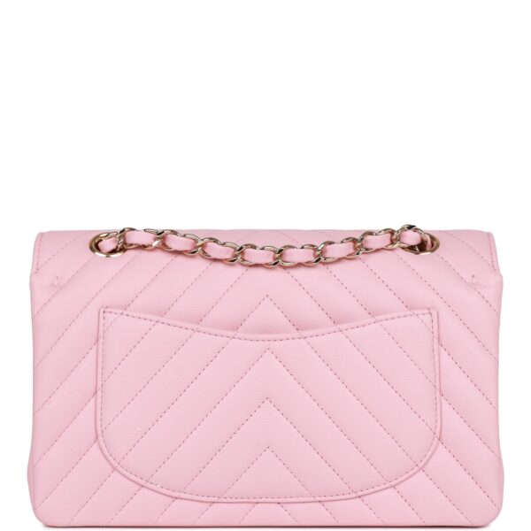 Chanel Mini Chevron Classic Double Flap Pink Calfskin Light Gold Hardware - Image 8