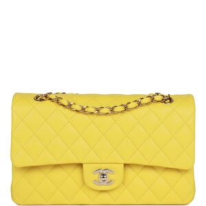 Chanel Mini Classic Double Flap Yellow Caviar Light Gold Hardware | Buy Chanel Yellow Caviar Mini Double Flap Bag Online