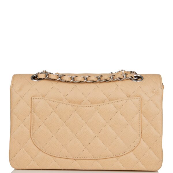 Chanel Mini Classic Double Flap Bag Beige Caviar Silver Hardware - Image 5