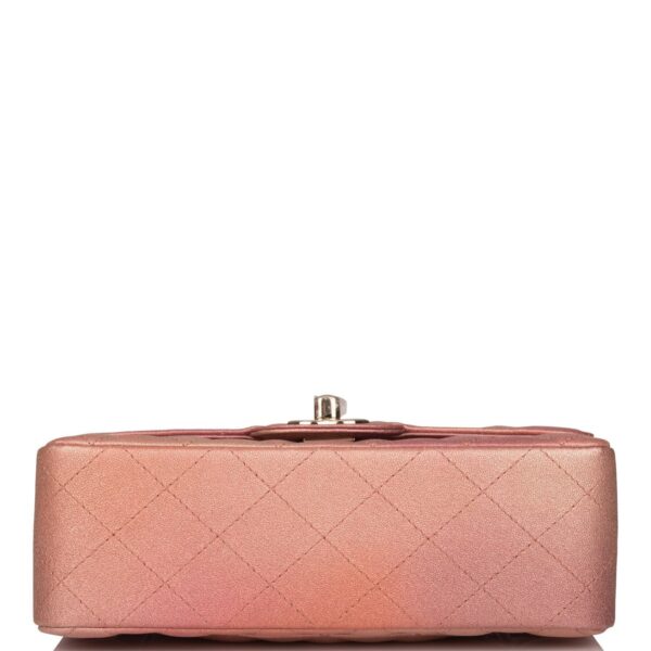 Chanel Mini Rectangular Flap Bag Pink Ombre Metallic Lambskin Light Gold Hardware - Image 6