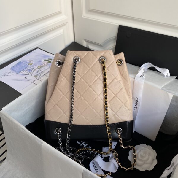 Chanel Mini Gabrielle Beige & Black Bucket Bag - Image 2