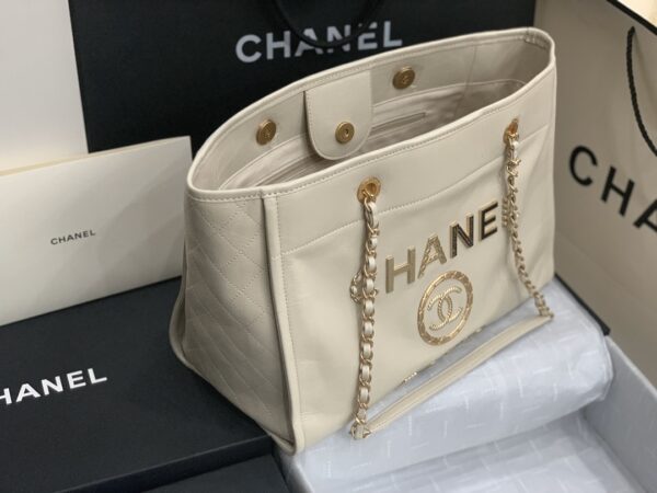 Chanel Mini Tote White With Gold Hard Ware Bag - Image 5