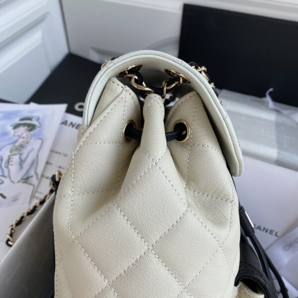 Chanel Mini Black & White Book Bag With Gold Hard Ware - Image 6