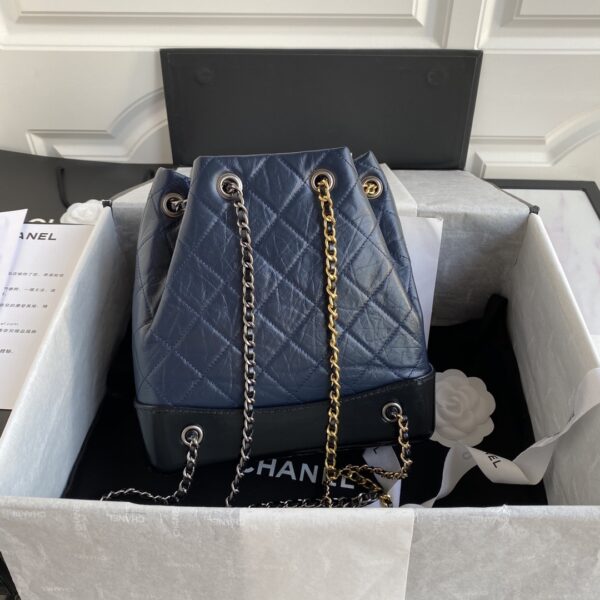 Chanel Mini Gabrielle Blue & Black Bucket Bag - Image 2