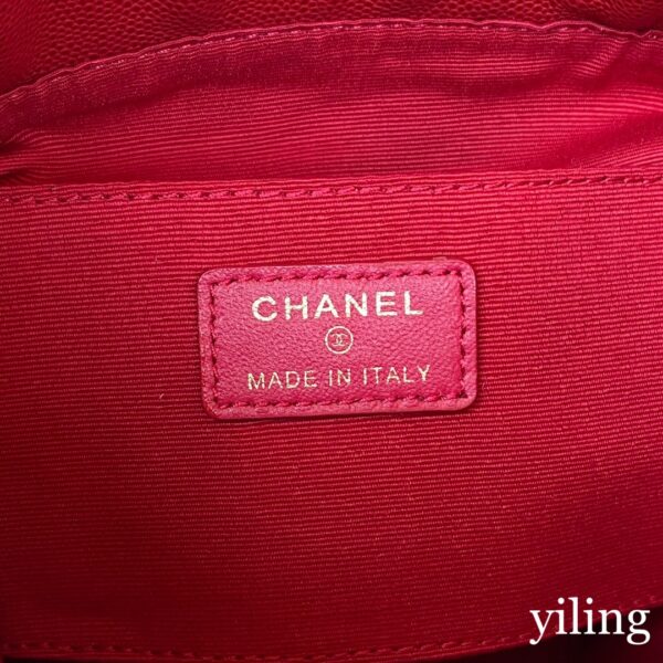 Chanel Mini Red Gold Coin Bucket Bag - Image 4