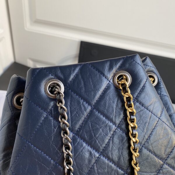 Chanel Mini Gabrielle Blue & Black Bucket Bag - Image 8