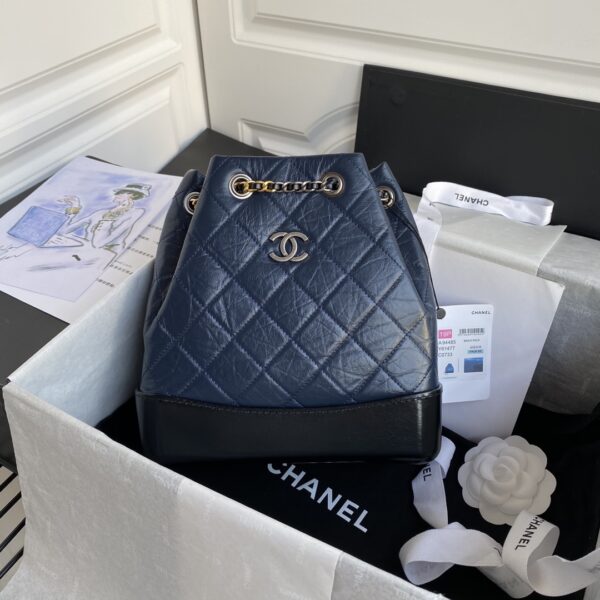 Chanel Mini Gabrielle Blue & Black Bucket Bag | Buy Chanel Mini Gabrielle Blue & Black Bucket Bag Online