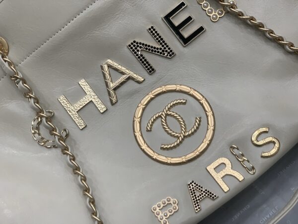 Chanel Mini Tote White With Gold Hard Ware Bag - Image 9