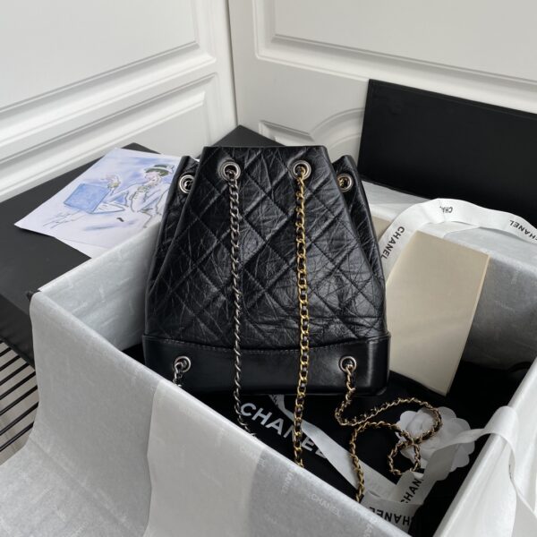 Chanel Mini Gabrielle Black Bucket Bag - Image 2