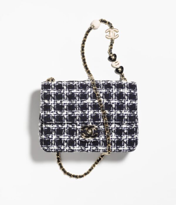 Chanel Cute Mini Flap Bag White & Navy Blue | Buy Chanel Cute Mini Flap Bag White & Navy Blue Online