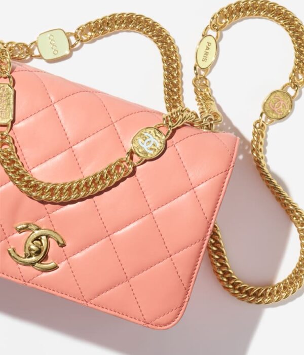 Chanel Mini Flap Gold-Tone Metal Light Orange bag - Image 3